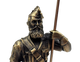 Tacro Estatua Decorativa de Legionario la legión Española bañada en Bronce con Bandera, Base de Madera, Figura Militar Coleccionable
