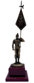 Tacro Estatua Decorativa de Legionario la legión Española bañada en Bronce con Bandera, Base de Madera, Figura Militar Coleccionable