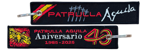 ¡ EDICIÓN LIMITADA! Llavero Bordado Militar Aeronáutico Patrulla Águila, 40 Aniversario 1985-2025, negro, 14,5 cm