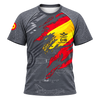 Camiseta C-16 Eurofighter del Ejército del Aire y del Espacio de España, diseño frontal con bandera española y avión de combate
