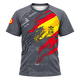 Camiseta C-16 Eurofighter del Ejército del Aire y del Espacio de España, diseño frontal con bandera española y avión de combate