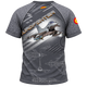 Parte trasera de camiseta C-16 Eurofighter con avión de combate, diseño de aviación militar española y bandera de España