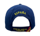 Parte trasera de gorra Ala 31 T-23 azul marino con bordado España y lema Lo que sea, donde sea y cuando sea