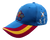 Gorra azul Juegos Ejército del Aire con emblema bordado frontal, deportes bordados y visera roja y amarilla de España