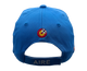 Vista trasera de gorra azul Juegos Ejército del Aire con bordado AIRE, cierre ajustable y emblema aeronáutico