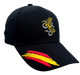 Gorra negra del GEO de la Policía Nacional con emblema bordado del Grupo Especial de Operaciones y bandera de España bordada en la visera.