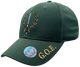 Gorra militar verde GOE vista lateral, con emblema bordado, escudo de España y bandera española en la visera.
