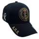 Gorra negra de la Guardia Civil ARS con escudo bordado dorado y emblema lateral
