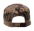 Parte trasera de gorra militar de camuflaje con ajuste elástico y diseño táctico con bandera de España.