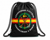 Mochila saco negra de la Legión Española con bandera de España, emblema legionario y lema "Legionarios a Luchar, Legionarios a Morir", ideal para gimnasio y uso diario.