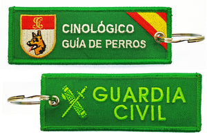 Llavero de tela Guardia Civil Cinológico Guia de Perros Verde bandera españa bordado gran calidad