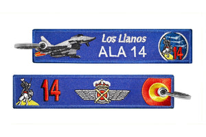 Llavero de tela Ejército del Aire ALA14 Los Llanos Azul blue Eurofighter 30 LL13009