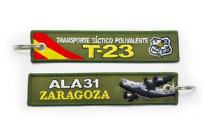 Llavero de tela T23 A400M ALA31 Base Zaragoza Transporte Táctico Polivalente Verde bandera 250 LL13016