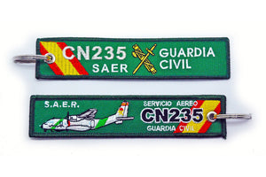 Llavero de tela Guardia Civil CN235 SAER Servicio Aéreo Verde bandera española LL15004
