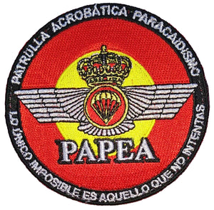 Parche PAPEA patrulla acrobática paracaidismo lo único imposible es aquello que no intentas agarre de velcro