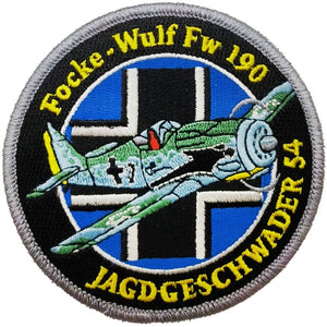Parche 2WWW Focke Wulf fw 190 avioneta jagdgeschwader 54 negro borde gris