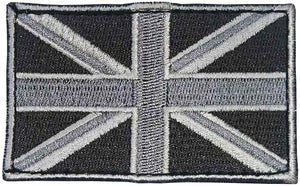 Parche Bordado Bandera Reino Unido united kingdom gris y negro