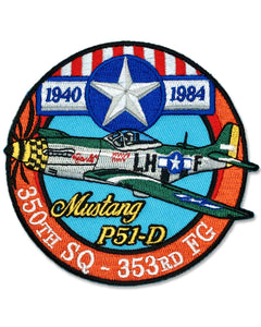 Parche Segunda Guerra Mundial 350th SQ - 353rd FG Mustang P51-D 1940-1984 Second World War Patch
