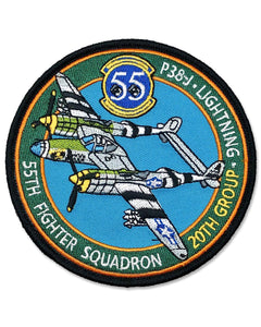 Parche Segunda Guerra Mundial 55TH Fighter Squadron P-38J Lightning 20th Group Second World War Patch
