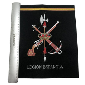 Bordado de Gran Formato Legión Española Negro por delante 29cm
