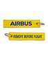 Llavero de tela Airbus Remove Before Flight Amarillo