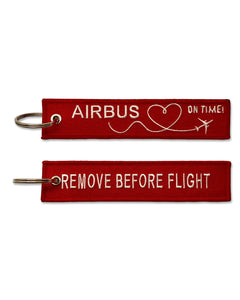 Llavero bordado Airbus Love On Time Remove Before Flight