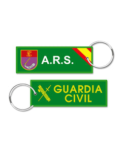 Llavero de tela ARS Agrupación de Reserva y Seguridad Guardia Civil Verde Cursos