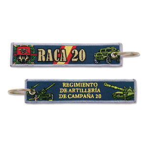 Llavero bordado Ejército de Tierra RACA 20 Regimiento de Artillería de Campaña 20